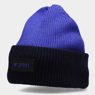 Czapki damskie - 4F, Czapka zimowa, HJZ22-JCAM004 31S, granatowy, one size - miniaturka - grafika 1