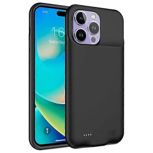 D98S 8500mAh Zewnętrzne etui na baterie kompatybilne z iPhone 14 Pro Max Przenośne etui ładujące Power Bank Etui na telefon, obsługa Audio Fu Czarny - Etui i futerały do telefonów - miniaturka - grafika 1