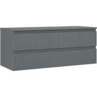 Szafki łazienkowe - Mexen Rivel szafka łazienkowa podumywalkowa 120 cm z blatem, 2 szuflady, ryflowana , grafit mat - 91A20-12047-2-BFFC66 - miniaturka - grafika 1