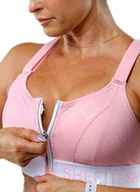 Biustonosze - BIUSTONOSZ SPORTOWY SHEFIT JASNY RÓŻOWY MOCNE PODTRZYMANIE REGULOWANY 6XL - miniaturka - grafika 1