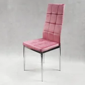 Krzesła - 4 krzesła MONAKO VELVET różowe - miniaturka - grafika 1