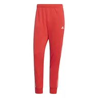 Spodnie męskie - adidas Spodnie męskie (1/1) M 3S Jog Tp Tri, Bright Red, H47056, M - miniaturka - grafika 1