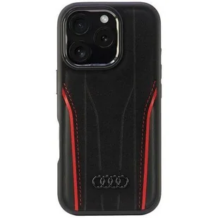 Audi Genuine Leather MagSafe iPhone 16 Pro 6.3" czarno-czerwony/black-red hardcase AU-TPUPCMIP16P-R8/D3-RD - Etui i futerały do telefonów - miniaturka - grafika 1