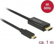 Delock Cable USB Type-Cª male > HDMI male DP Alt Mode 4K 60 Hz 1m black