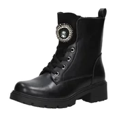 Botki damskie - Czarne botki damskie na traperze S.Barski 75-15 - S.BARSKI - miniaturka - grafika 1