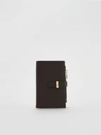 Portfele - Reserved - Portfel z ozdobnym detalem - ciemnobrązowy - miniaturka - grafika 1