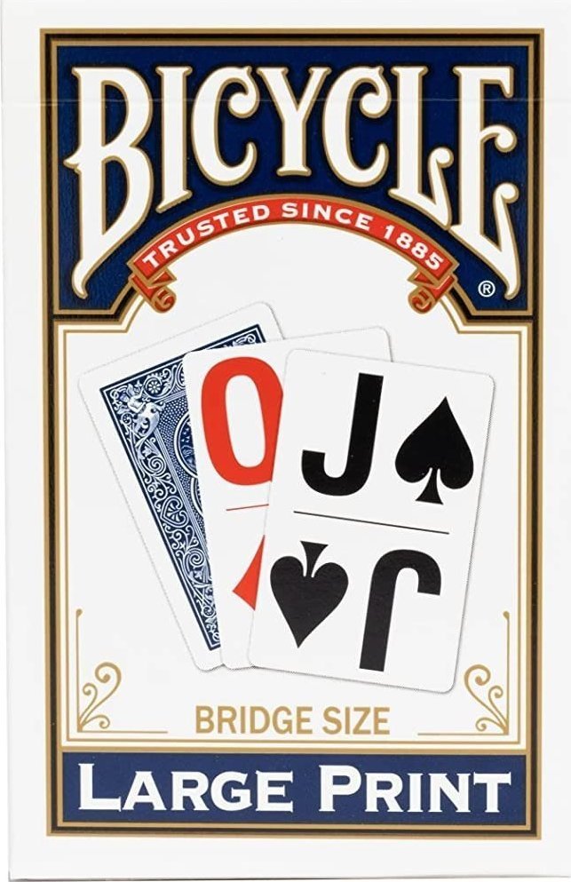 Bicycle Karty Bicycle Rider Back Bridge Size Large Print niebieskie