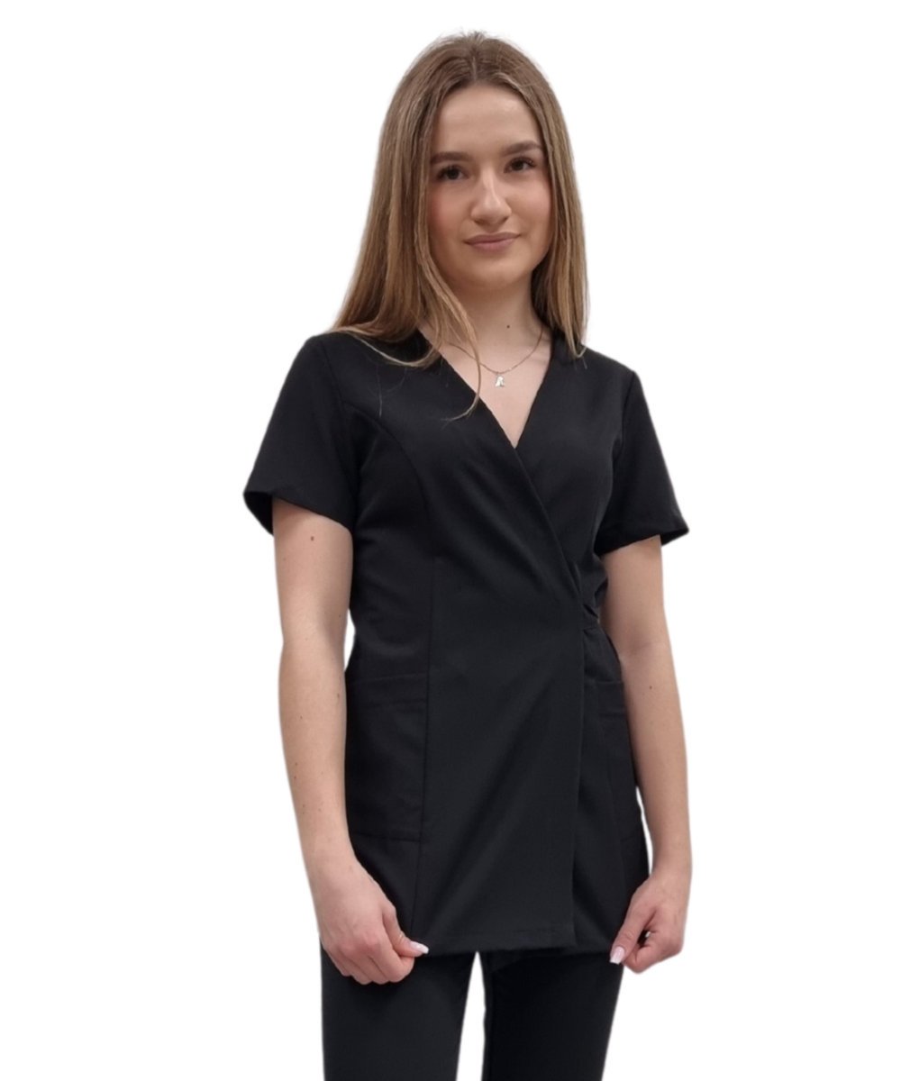 Żakiet kopertowy, tunika czarna basic premium roz. M