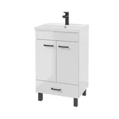 Szafki łazienkowe - Szafka łazienkowa z umywalką Nas Novelty 50 cm biały połysk 207-D-05010-2420 - miniaturka - grafika 1