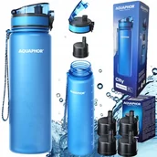 Butelki filtrujące - 5x filtr + Butelka filtrująca bidon na wodę AQUAPHOR CITY 0,8L niebieska - miniaturka - grafika 1