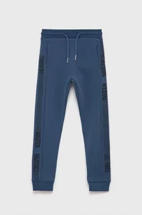 Calvin Klein Jeans Jeans Spodnie bawełniane dziecięce kolor granatowy z nadrukiem - Spodnie damskie - miniaturka - grafika 1