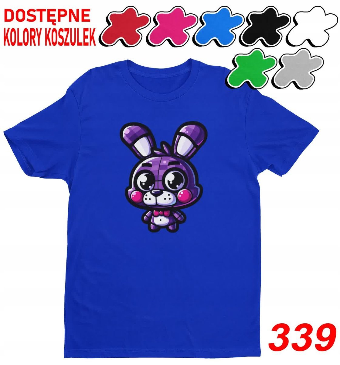 Dziecięca Koszulka T-Shirt Z Nadruki Wybór Duży Fnaf Postacie Gry-M 134-140