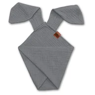 Chusty do noszenia dzieci - Pieluszka Dou Dou Bunny Z Organicznej Bio Bawełny Gots Cozy Muslin With Ears 2In1 Grey Hi Little One - miniaturka - grafika 1