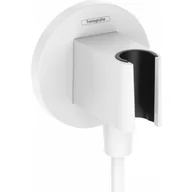 Akcesoria do armatury i ceramiki - HANSGROHE 26888700 FixFit S przyłącze węża z uchwytem prysznicowym, biały matowy - miniaturka - grafika 1