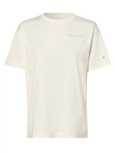 Champion - T-shirt damski, beżowy|biały - Koszulki i topy damskie - miniaturka - grafika 1