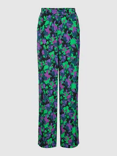 Spodnie damskie - Spodnie materiałowe z kwiatowym wzorem model ‘LICCO’ - grafika 1