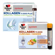 Suplementy diety - Doppelherz® system KOLLAGEN 11.000 PLUS + KOLLAGEN 11.000 KURKUMA + IMBIR, 2x30 ampułek po 25ml ZESTAW - miniaturka - grafika 1