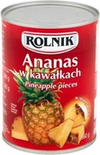 Owoce w puszkach i słoikach - Rolnik Ananas w kawałkach w cukrowej zalewie 580ml - miniaturka - grafika 1