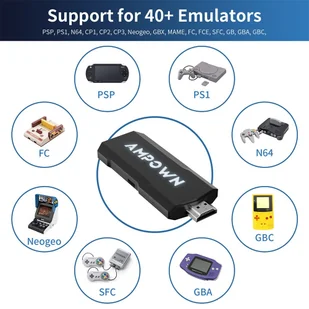 AMPOWN GD20 Game Stick with 2 Wireless Game Console, Emuelec 4.3, 128GB TF Card 50000  Games, 4K HDMI Output - Konsole i gry retro - miniaturka - grafika 5