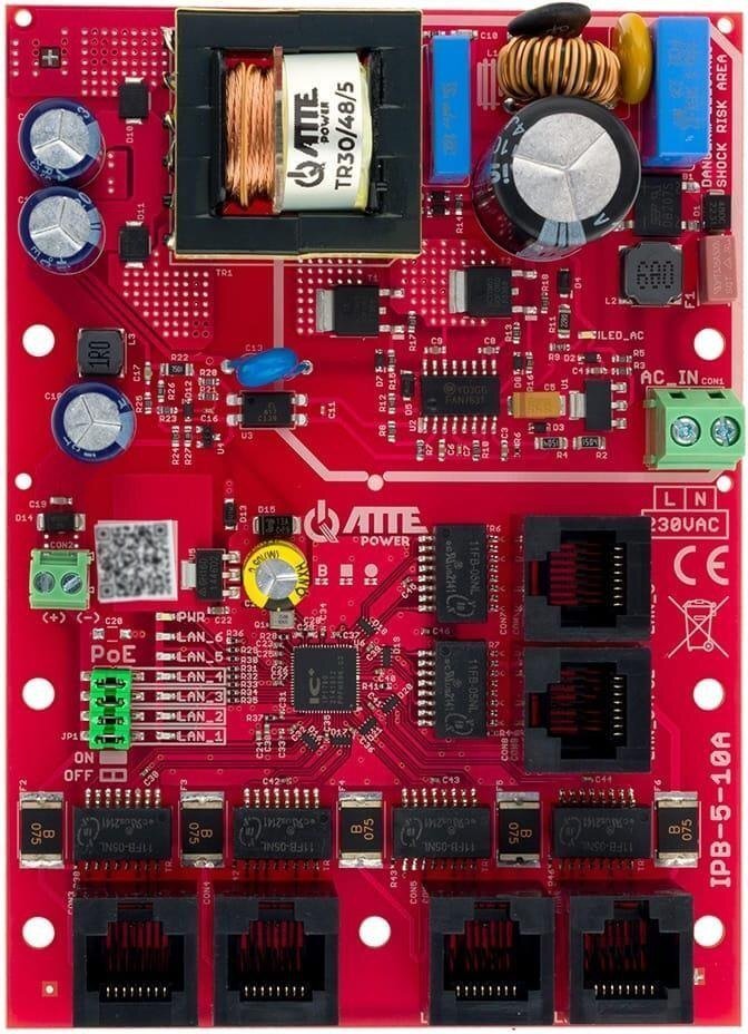 Switch Atte PoE 6 portowy ze zintegrowanym zasilaczem IPB-5-10A-OF 66289