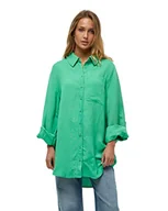 Koszule damskie - Minus Damska koszula z lnu Marly Oversize, zielone jabłko, 16 - miniaturka - grafika 1