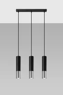 Lampy sufitowe - Sollux Lighting Lampa wisząca LOOPEZ 3L czarny/chrom - miniaturka - grafika 1