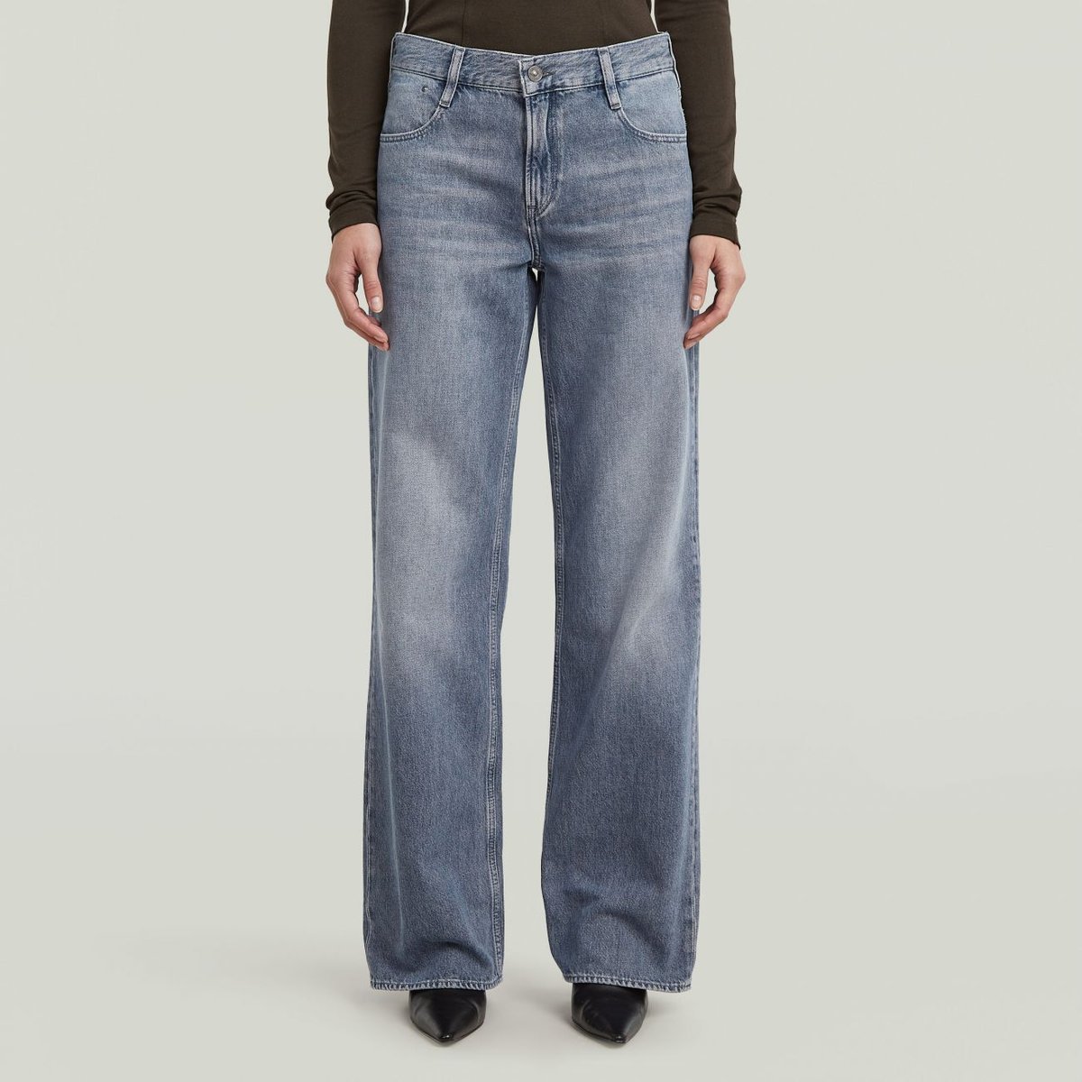 jeansy damskie g-star d22889-d943 judee low loose h449 faded ice niebieski