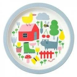 Talerz fi 18 cm dla małych dzieci, seria Wiejska Sielanka | Maison Petit Jour uniw - Sztućce dla dzieci - miniaturka - grafika 1