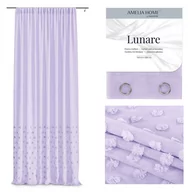 Firany - AmeliaHome, Firana Lunare na taśmie, Lawendowy, 140x250 cm - miniaturka - grafika 1