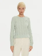 Swetry damskie - Tommy Hilfiger Sweter WW0WW43586 Zielony Regular Fit - miniaturka - grafika 1