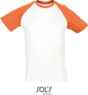 Koszulki męskie - SOLs 11190 Raglan Funky 150 Koszulka męska - Kolor: Biały/Pomarańczowy - Rozmiar: 3XL - miniaturka - grafika 1