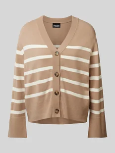 Kurtka z dzianiny o kroju regular fit ze wzorem w paski model ‘SIA’ - Swetry damskie - miniaturka - grafika 1