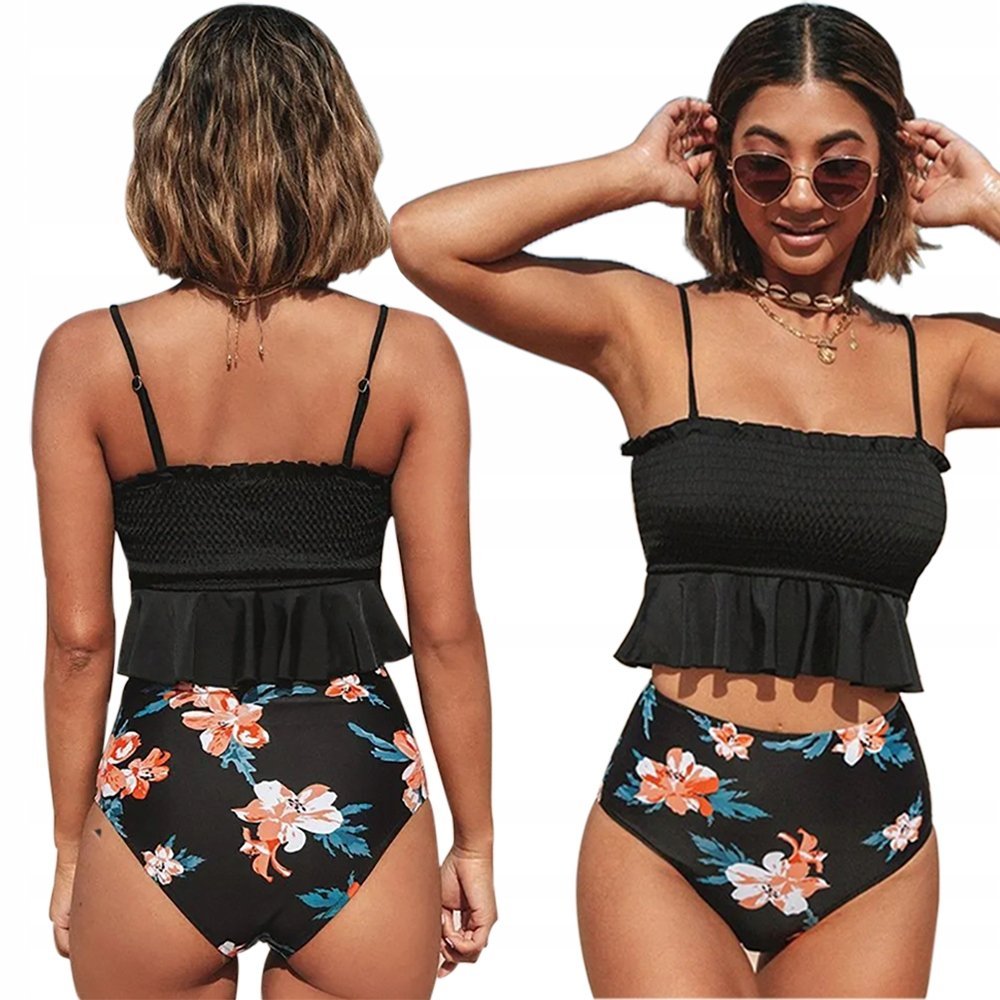 Strój Kąpielowy Bikini Dwuczęściowy Z Falbanką S