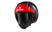 Kaski motocyklowe - Shark Kask motocyklowy STREET DRAK CROWER KAR, czarny/czerwony, rozmiar XS - miniaturka - grafika 1