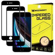 Szkła hartowane na telefon - Wozinsky zestwaw 2x super wytrzymałe szkło hartowane Full Glue na cały ekran z ramką Case Friendly iPhone SE 2020 / iPhone 8 / iPhone 7 / iPhone 6S / iPhone 6 czarny - miniaturka - grafika 1