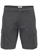 Spodenki damskie - ONLY & SONS Men's ONSCAM Stage Cargo Shorts PK 6689 szorty cargoshorts, szare paski, M - miniaturka - grafika 1