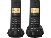 Telefony stacjonarne - Telefon bezprzewodowy GIGASET Pure 200 Duo Czarny - miniaturka - grafika 1