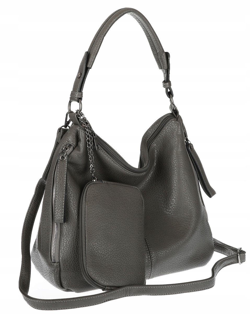 Torebka Damska Shopper Listonoszka Torba modna na Ramię worek 5026 Szara