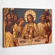 Ikony i obrazy sakralne - Jezus z Apostołami na ostatniej wieczerzy - obraz polycanvas, 60x40 - miniaturka - grafika 1