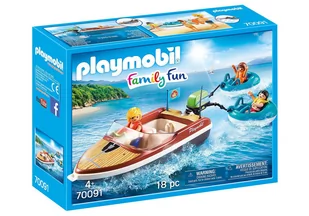 Playmobil Family Fun Łódź motorowa z pontonami 70091 - Klocki - miniaturka - grafika 1