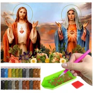 Zabawki kreatywne - Haft Diamentowy ARTULIO, Obraz DIY 5D, Diamond Painting, Mozaika diamentowa 40x60cm (Maryja z Jezusem) + zestaw akcesoriów - miniaturka - grafika 1