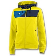 Kurtki damskie - Joma Hooded Jacket Crew II Yellow-Navy Woman - miniaturka - grafika 1