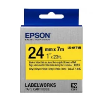 Epson LK-6YBVN TAPES VINYL LABEL TAPE/YELLOW BLACK 24 MM 7 M C53S656021 - Etykiety do drukarek - miniaturka - grafika 1