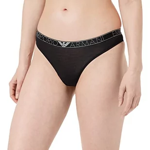 Emporio Armani Stringi Dreamy Wiskoza Bi-Pack dla kobiet Panties, czarny, M - Majtki damskie - miniaturka - grafika 1