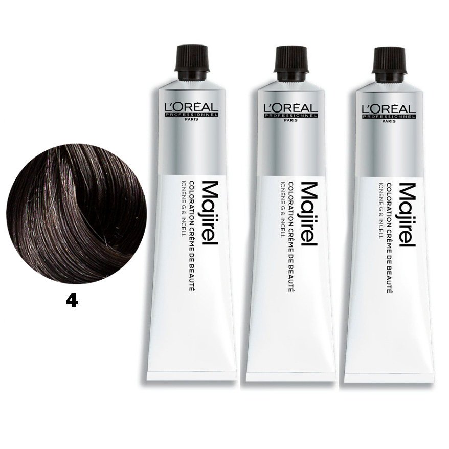 LOREAL MAJIREL FARBA DO WŁOSÓW KOLOR 4 BRĄZ 3X50ML