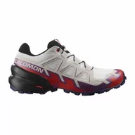 Buty sportowe damskie - Buty Salomon Speedcross 6 W White / Fiery Red - miniaturka - grafika 1