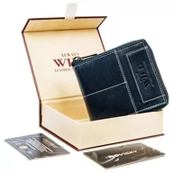 Portfele - Skórzany, kwadratowy portfel męski na zamek w stylu retro, RFID — Always Wild - miniaturka - grafika 1