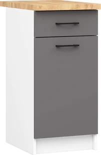 Fabryka Mebli Akord SZAFKA KUCHENNA OLIWIA S 40cm 1D 1S BIAŁA-GRAFIT SZARY - Szafki kuchenne - miniaturka - grafika 1