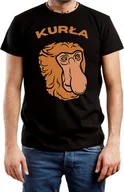 Koszulki męskie - T-SHIRT MĘSKI PREZENT JANUSZ KURŁA ŚMIESZNA KOSZULKA CZARNA R-S A422 - miniaturka - grafika 1