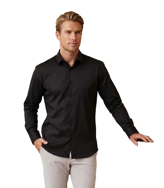 Męska koszula z bawełną klasyczna elegancka SLIM FIT 170-176cm